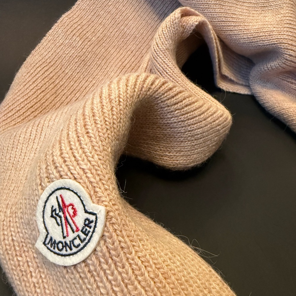 Moncler Tan Rabbit Hair Knit Scarf